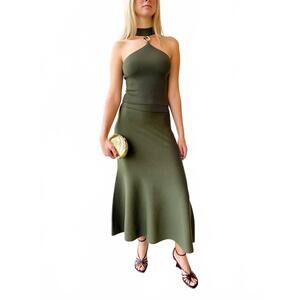 NEW SIMKHAI layne midi skirt in fern